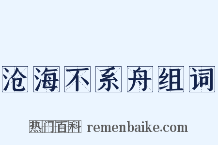 沧海不系舟组词是什么意思的图片